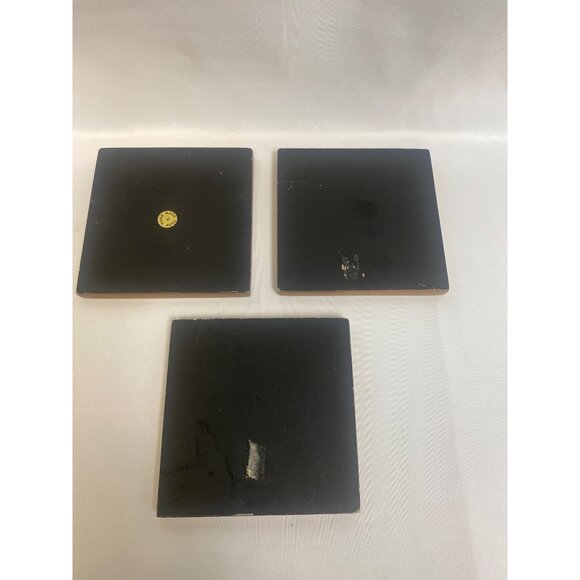 Peru Floral Reverse Painted Coasters Square Hand Made - Set of 3 - Picture 5 of 6